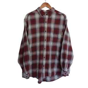 Wolverine Classic men's red plaid flannel Cotton Button Front shirt Top Size XXL